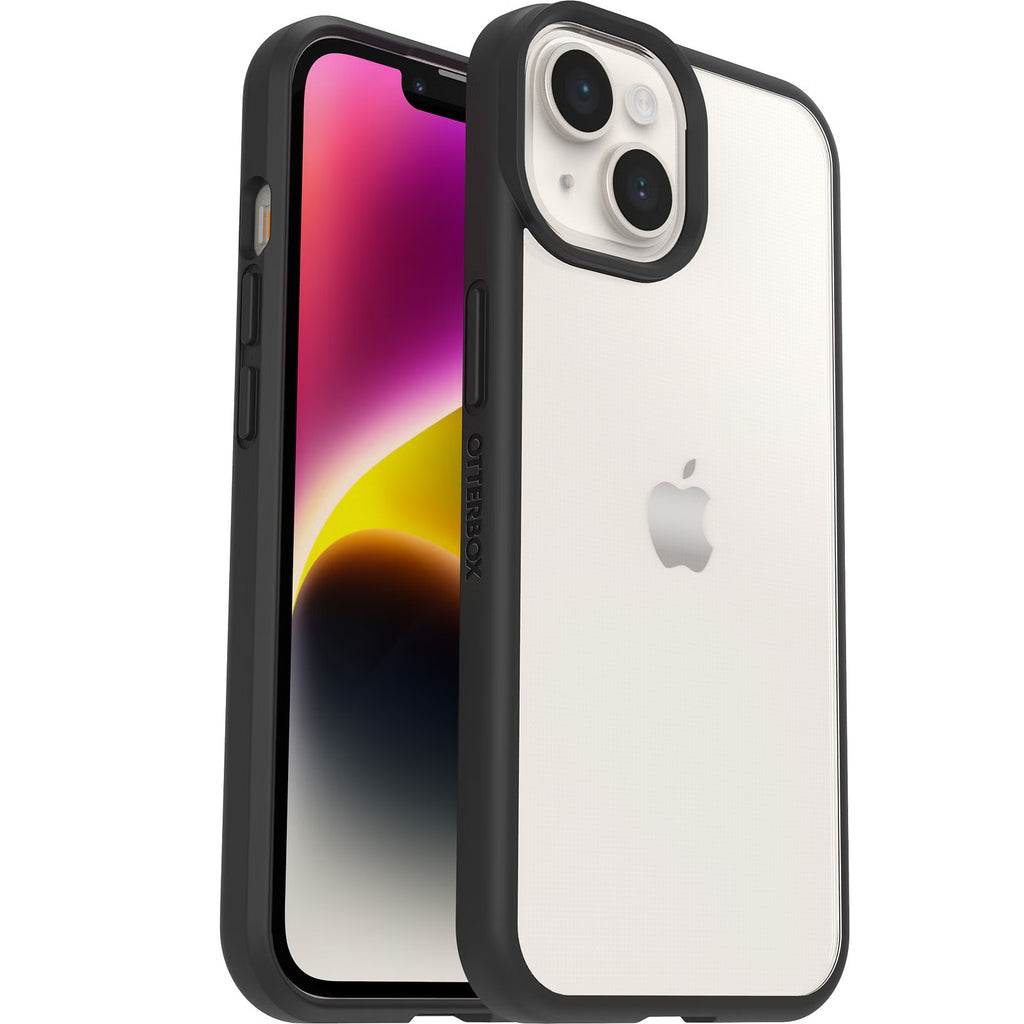 OtterBox React Apple iPhone 14 Plus Case Black Crystal (Clear/Black) - (77-88874), Antimicrobial, DROP+ Military Standard, Raised Edges, Hard Case-0