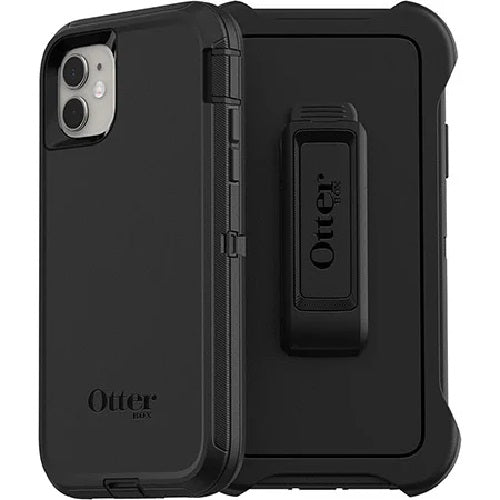 OtterBox Defender Apple iPhone 11 Case Black - (77-62457), DROP+ 4X Military Standard, Multi-Layer, Included Holster, Raised Edges, Rugged,Port Covers-0