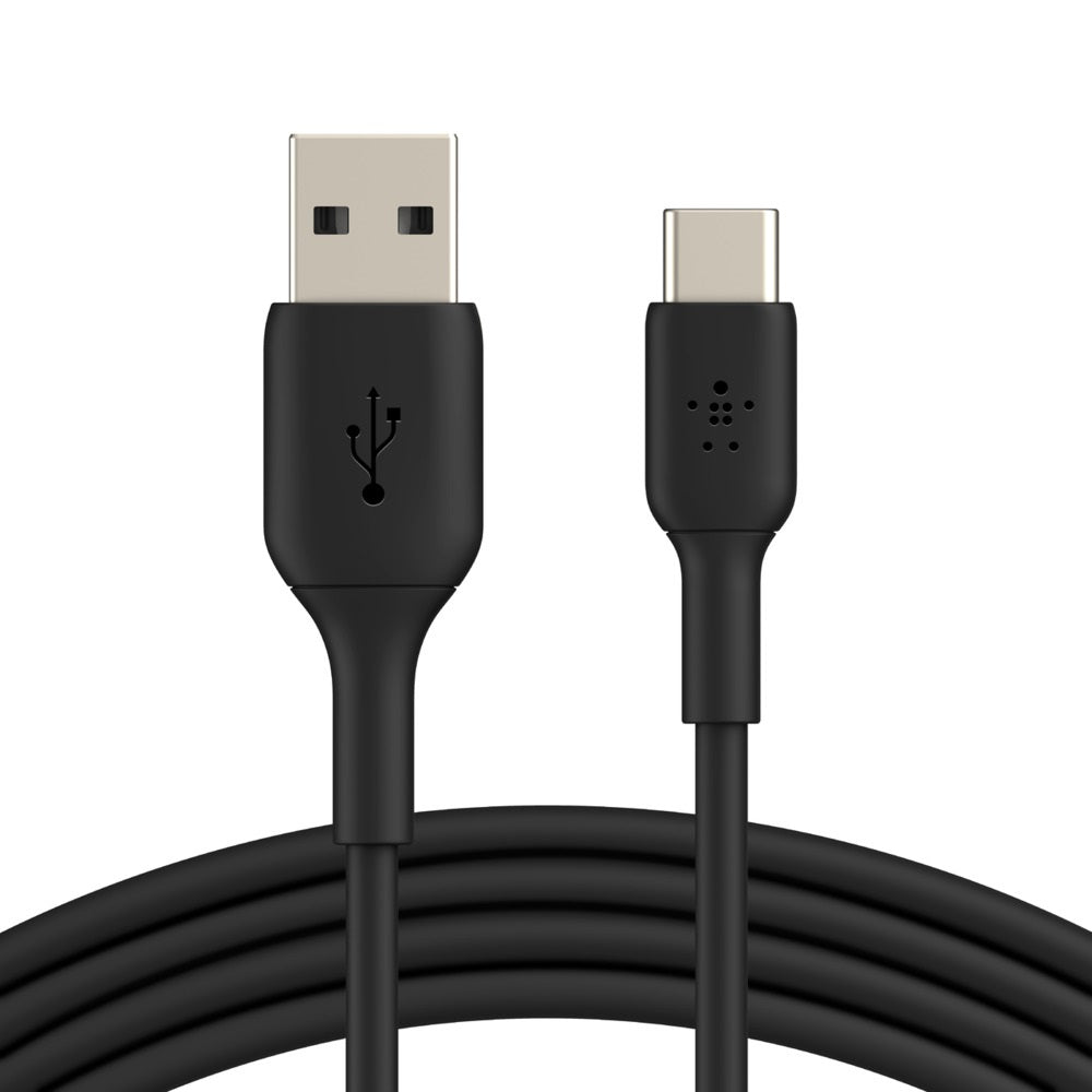 Belkin BoostCharge Braided USB-C to USB-A Cable (15cm/6in) - Black (CAB002bt0MBK),480Mbps,10K+ bend, Samsung Galaxy,iPad,MacBook,Google,OPPO,Nokia,2YR-0