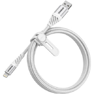 OtterBox Lightning to USB-A Premium Cable (1M) - White (78-52640), 3 AMPS (60W), MFi,10K Bend/Flex,480Mbps Transfer,Braided, Apple iPhone/iPad/MacBook-0