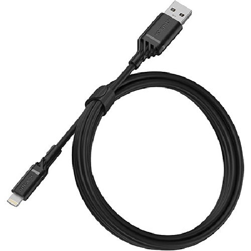 OtterBox Lightning to USB-A (2.0) Cable (1M) - Black (78-52525), 3 AMPS (60W), MFi, 3K Bend/Flex, 480Mbps Transfer, Durable, Apple iPhone/iPad/MacBook-0