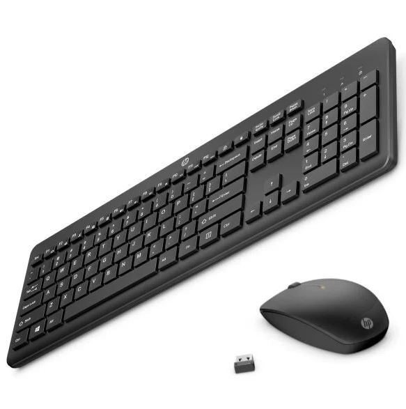 HP 235 USB Wireless Keyboard  Mouse Combo Reduced-sized  Low-Profile Quiet Keys Easy Cleaning Plug  Play for Notebook Desktop PC MAC-0