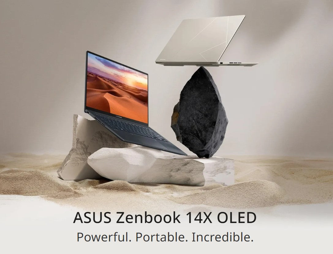 ASUS ZenBook 14X 14.5" 2.8K OLED Intel i5-13500H 16GB DDR5 512GB SSD Windows 11 Home Iris Xe Graphics ErgoSense KB Touchpad 180° Hinge 1.5kg-0