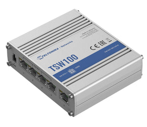 Teltonika TSW100 - Gigabit Ethernet Switch, 4 x PoE+ ports, Power Up to 120W, 5 x Gigabit Ethernet with speeds up to 1000 Mbps - PSU included-0