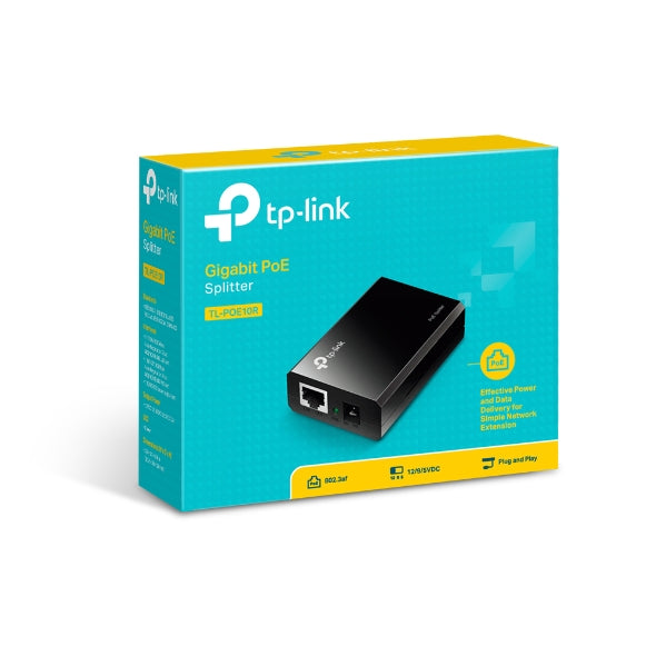 TP-Link TL-POE10R Omada PoE Splitter 2xGbE Gigabit RJ45 Port Power Over Ethernet Adapter carry Power  Data over 100m Plug  Play-0