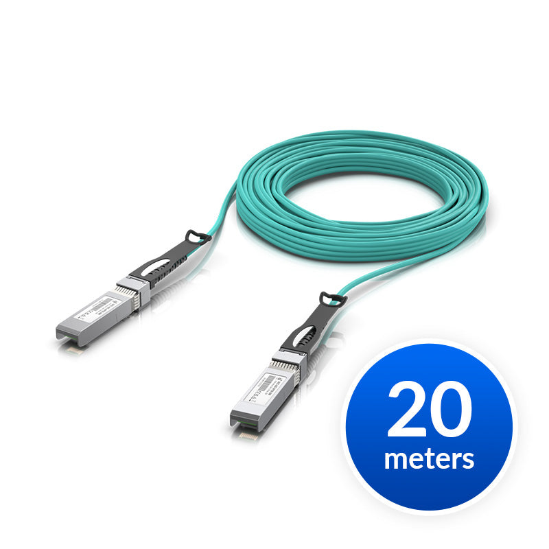 Ubiquiti 25 Gbps Long-Range DAC, Long-range SFP28, 20m Length, Support 25/10/1 Gbps, PVC Cable Jacket, Aqua Color, Incl 2Yr Warr-0