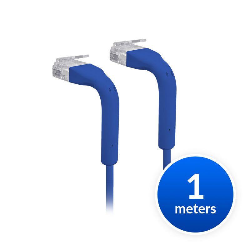 Ubiquiti UniFi Patch Cable Single Unit, 1m, Blue, End Bendable to 90 Degree, RJ45 Ethernet Cable, Cat6, Ultra-Thin 3mm Diameter, 2Yr Warr-0