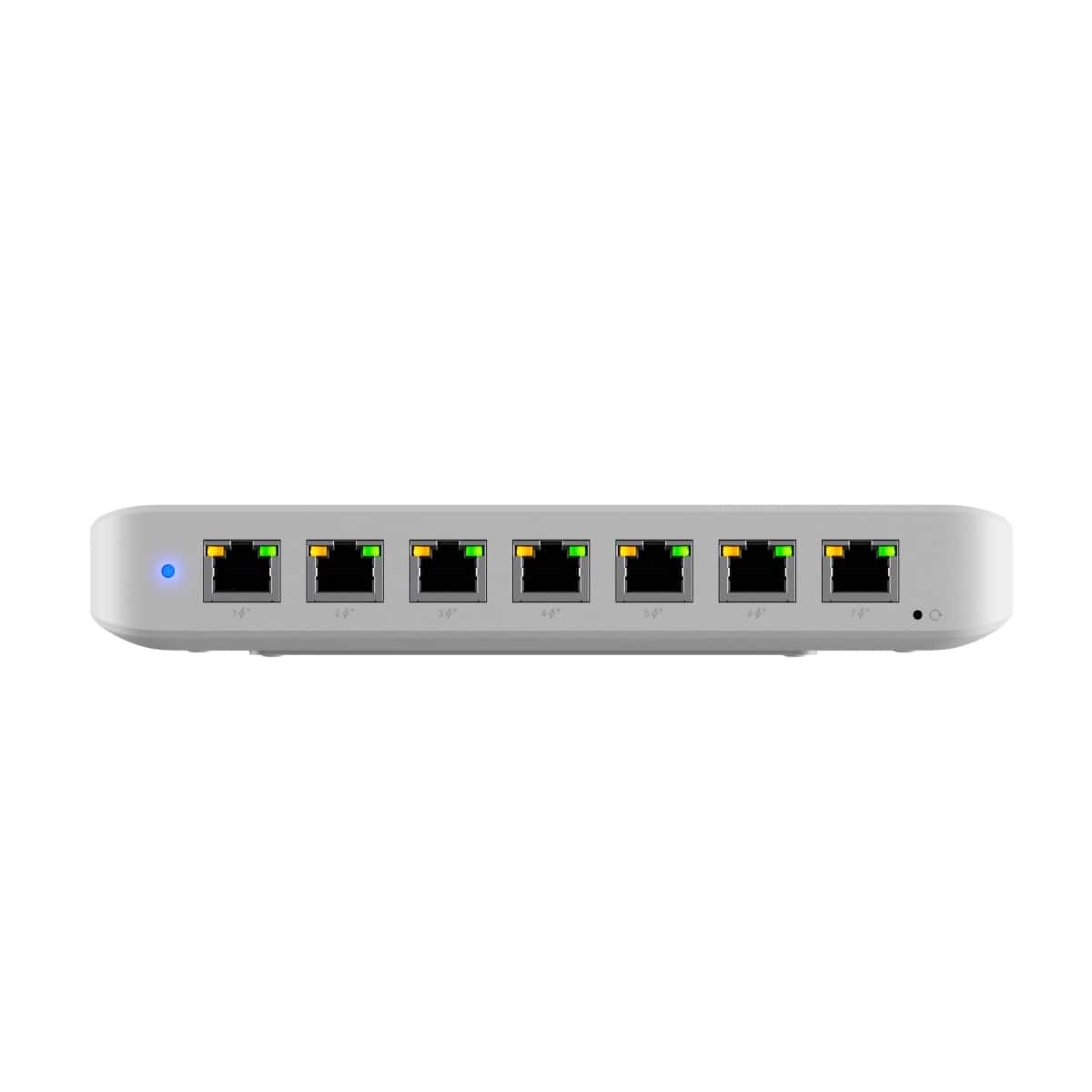 Ubiquiti Ultra 210W, Compact 8-port Layer 2 GbE PoE Switch Versatile Mounting Option,7 GbE PoE+ Output 1 GbE port, Includes PSU, 2Yr Warr-0