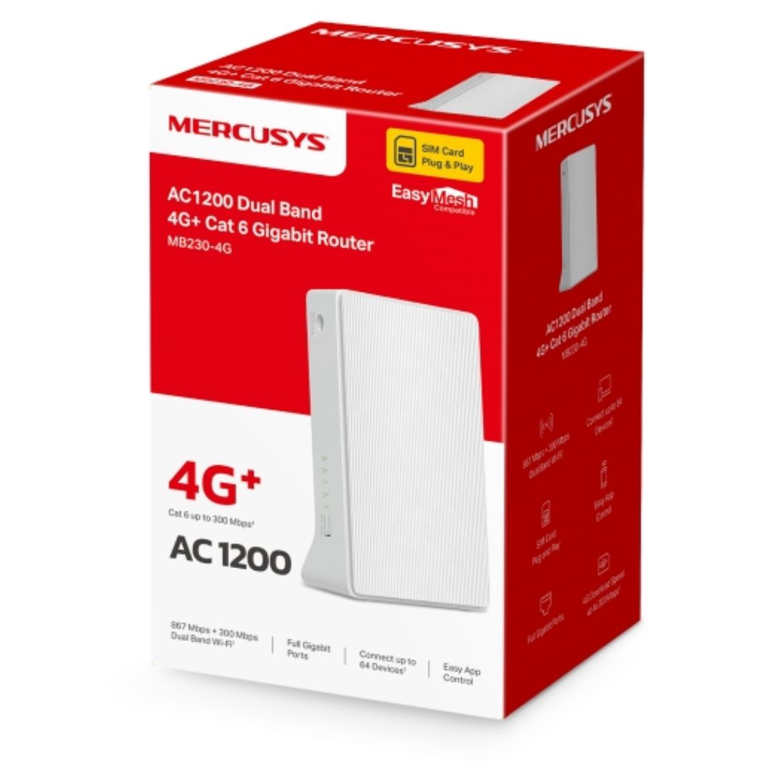 Mercusys MB230-4G 4G+ Cat6 AC1200 Wireless Dual Band Gigabit Router-0