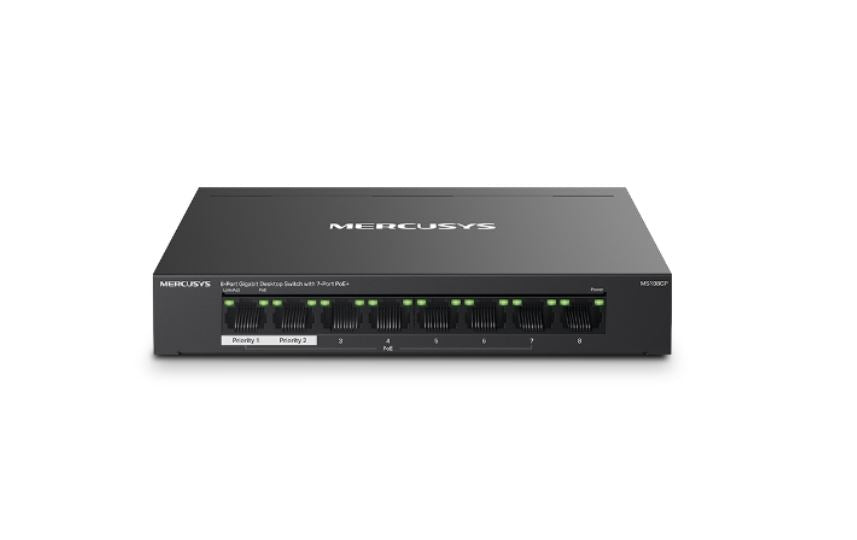 Mercusys MS108GP 8-Port Gigabit Desktop Switch with 7-Port PoE+, Up to 250 m-0