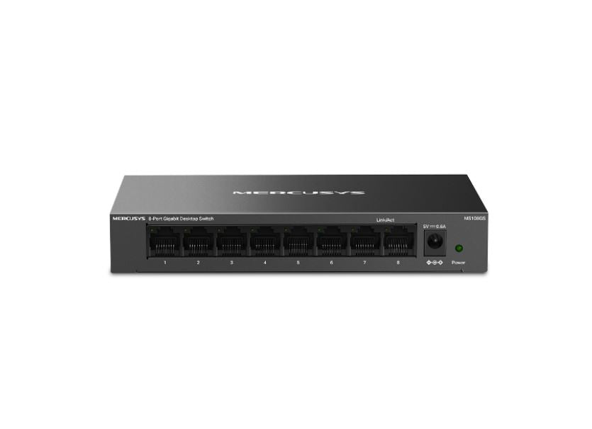 Mercusys MS108GS 8-Port Gigabit Desktop Switch, 8×10/100/1000 Mbps RJ45 port Supporting Auto-MDI/MDIX-0