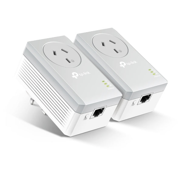 TP-Link TL-PA4010P KIT AV600 Powerline Adapter with AC Pass Through Starter Kit 600Mbps HomePlug AV 1x100Mbps LAN Power Socket 300m ~TL-PA4016P KIT-0