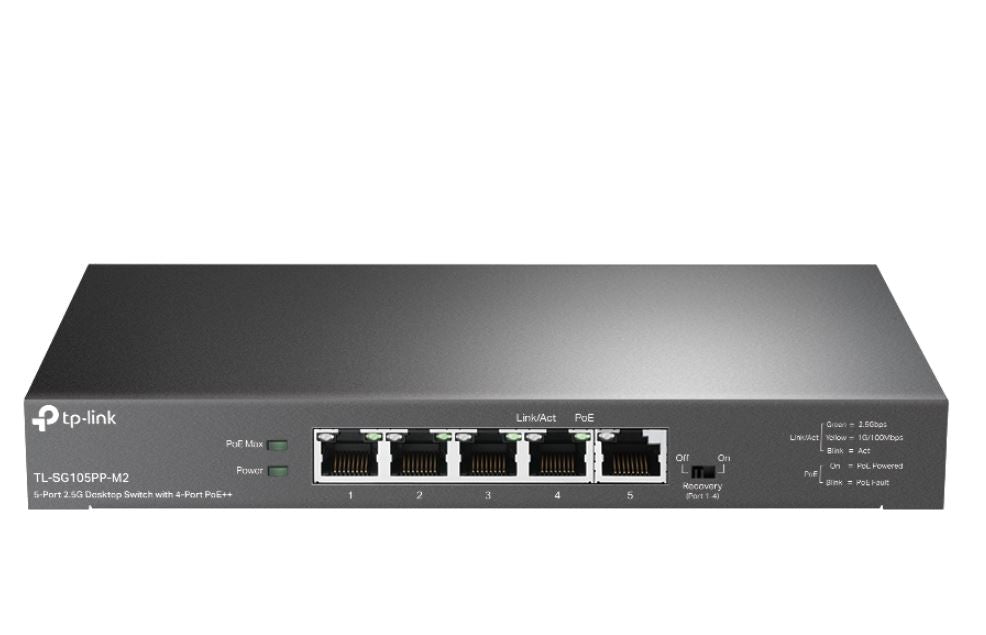 TP-Link TL-SG105PP-M2 5-Port 2.5G Desktop Switch with 4-Port PoE++-0