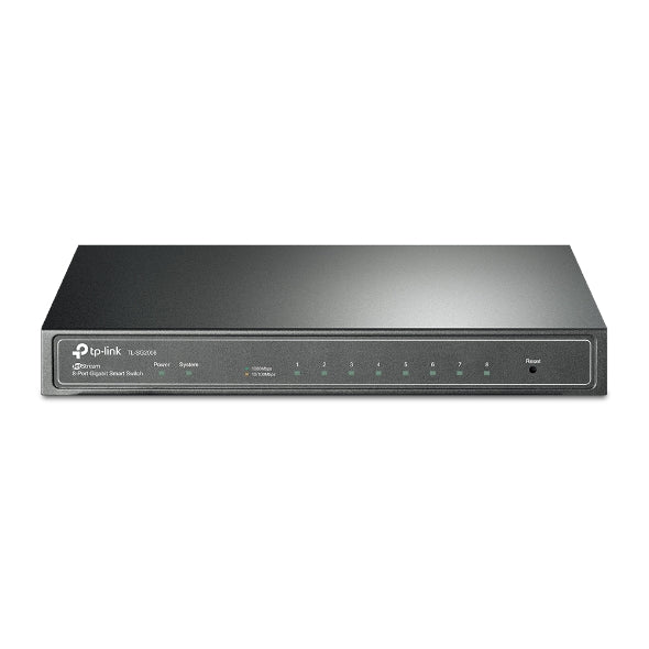 TP-Link TL-SG2008 JetStream 8-Port Gigabit Smart Switch PORT_ 8× Gigabit RJ45 Ports_ Desktop Steel Case, Static Routing,Omada-0