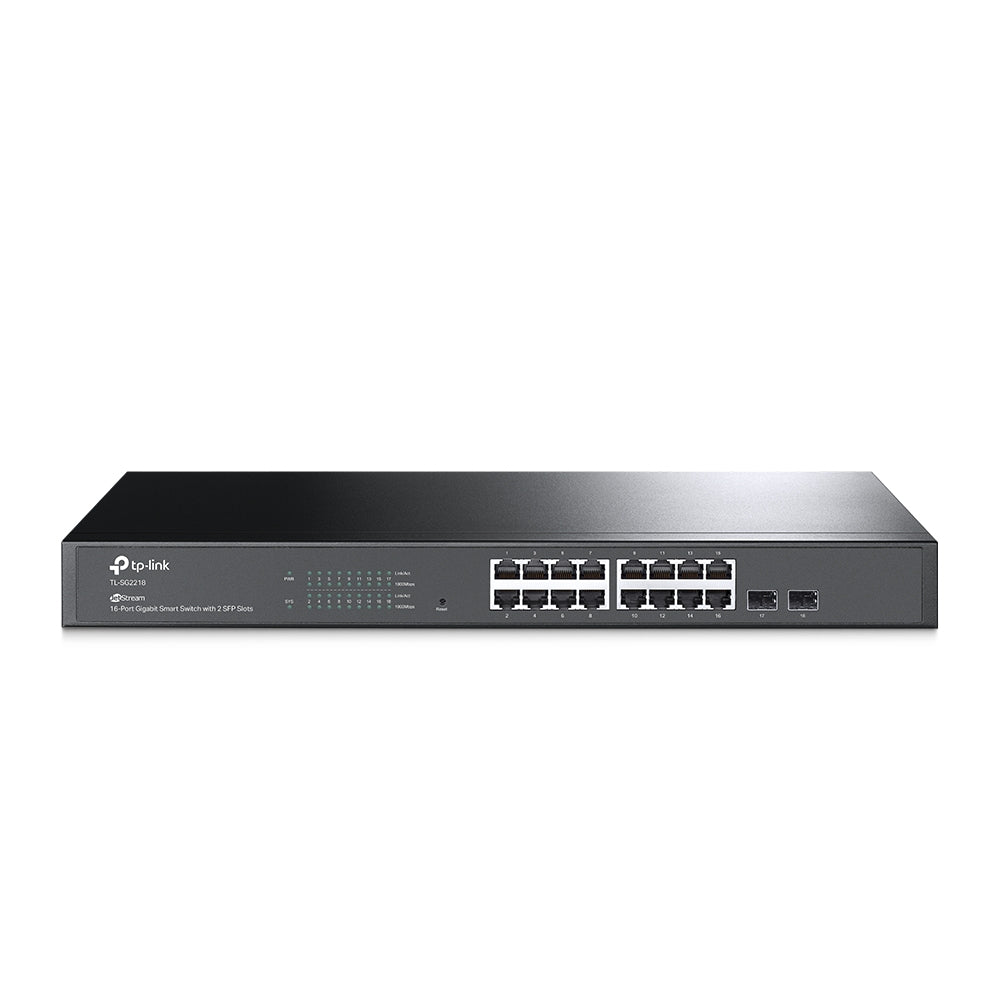 TP-Link TL-SG2218 JetStream 16-Port Gigabit Smart Switch with 2 SFP Slots, Support Omada SDN, L2/L3/L4 QoS, Static Routing,Rack Mountable-0