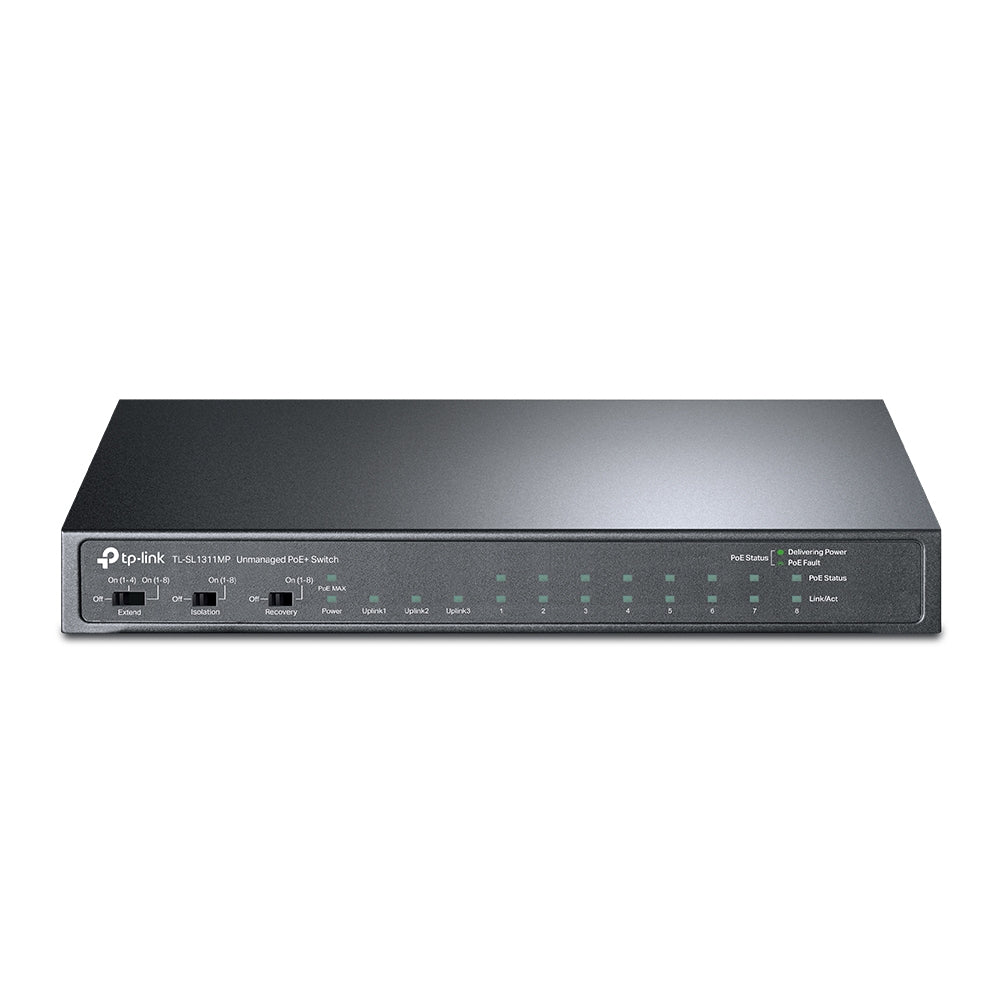 TP-Link TL-SL1311MP 8-Port 10/100Mbps + 3-Port Gigabit Desktop Switch with 8-Port PoE+-0