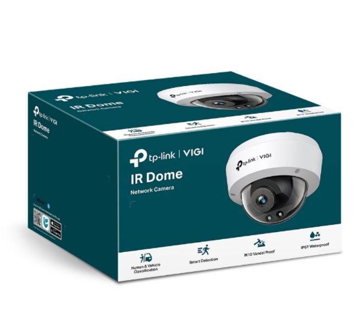 TP-Link VIGI 4MP C240I(4mm) IR Dome Network Camera, 4mm Lens, Smart Detection, 3YW-0