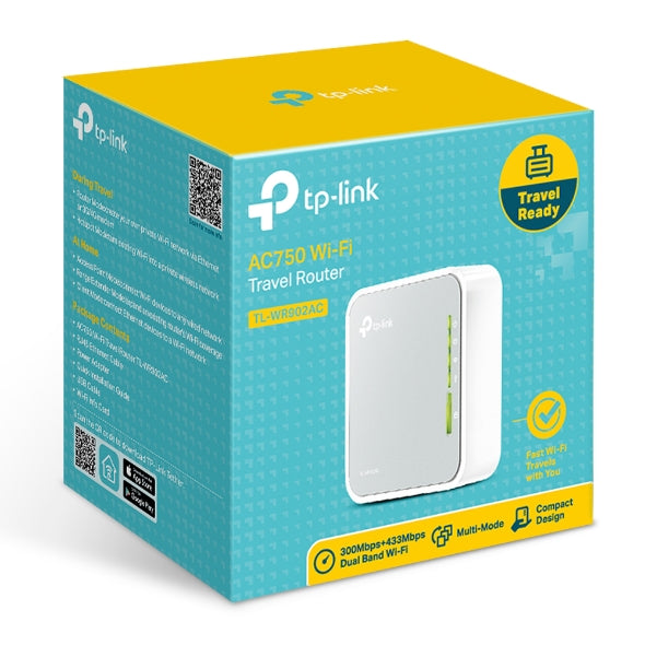 TP-Link TL-WR902AC AC750 750Mbps Dual Band WiFi Wireless Travel Router 1x100Mbps LAN/WAN USB for 3G/4G Modem Pocket Size WISP AP Range Extender Client-0