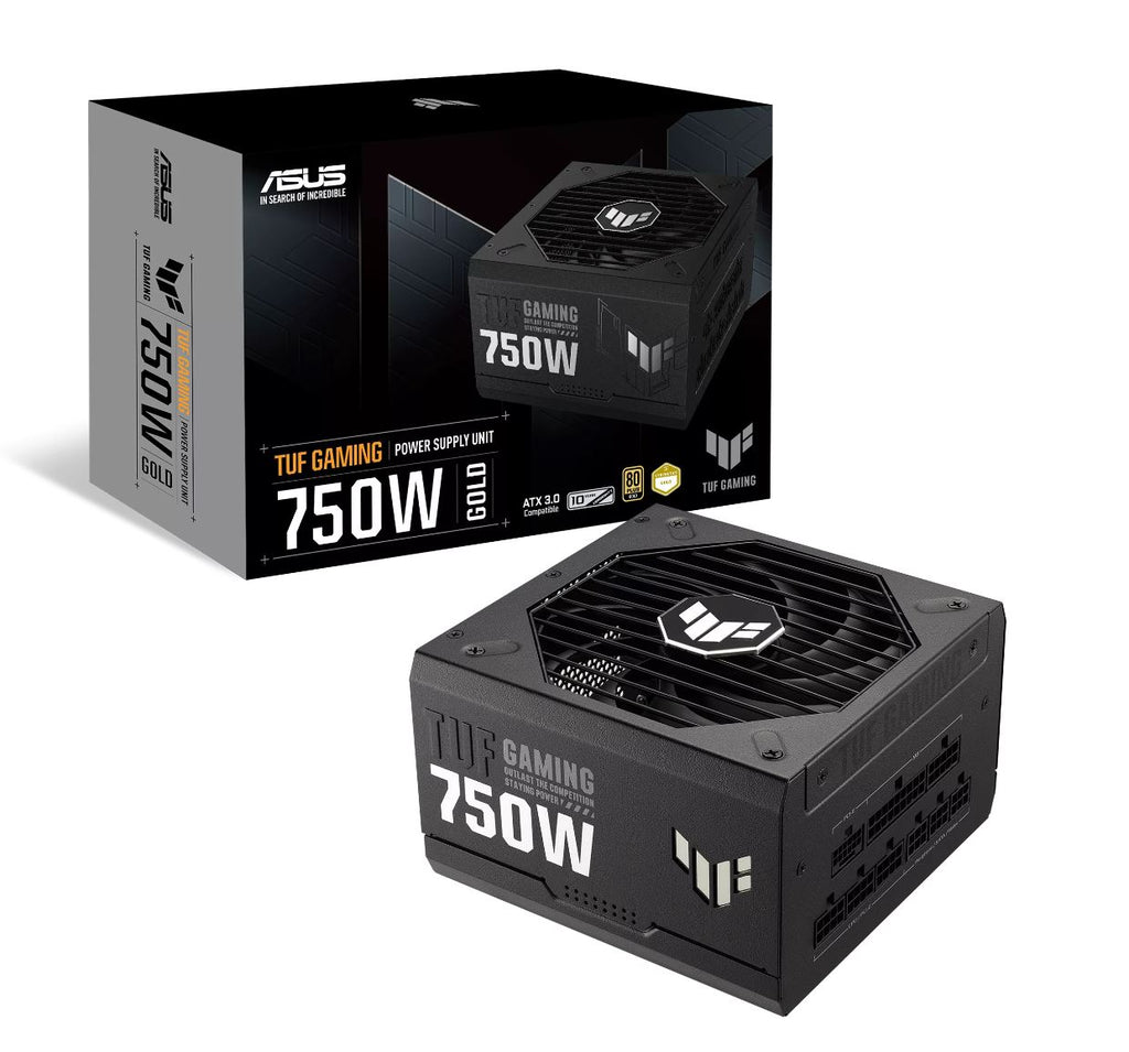 ASUS TUF-GAMING-750G 750W 80 Plus Gold Fully Modular PSU, Japanese Capacitors.135mm Fan, Dual Ball Fan Bearings, 10YW-0