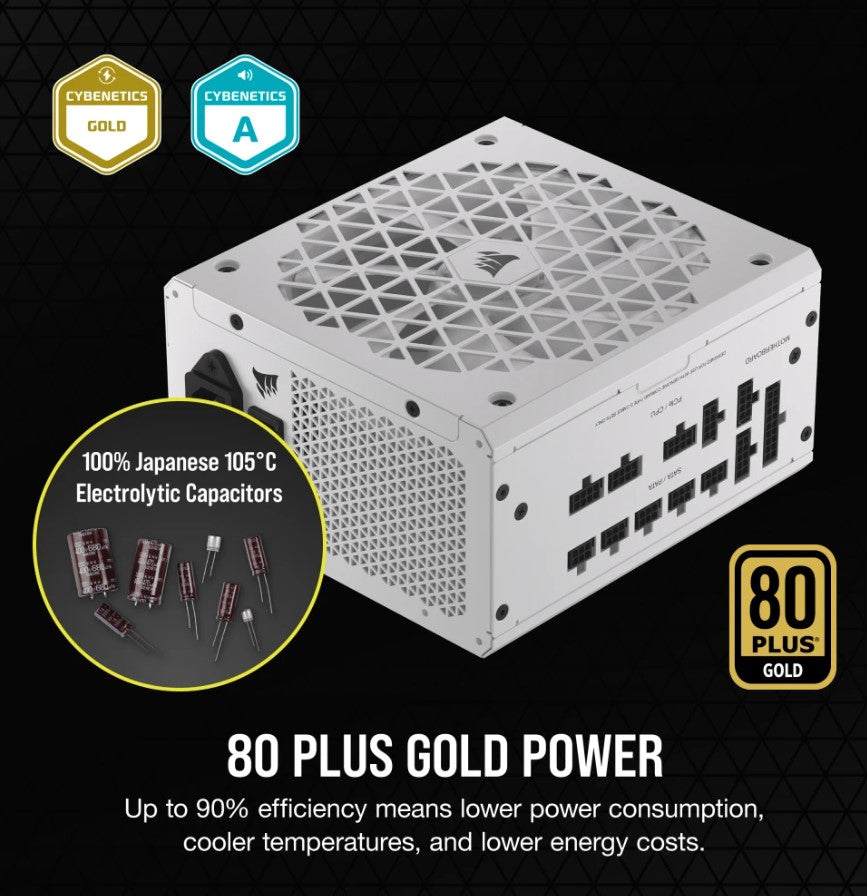 Corsair RMx Shift White Series, RM750x Shift White, 750 Watt, 80 PLUS GOLD Certified, Fully Modular Power Supply-0