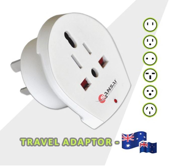 Sansai Travel Adaptor STV-018 for 240V equipment from Britain USA Europe Japan China Singapore Korea  Italy to use in Australia  NZ Hot Sealed Packl-0