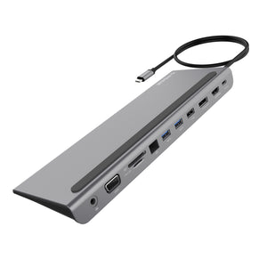 mbeat Elite Triple Display USB-C Docking Station with 100W Power Delivery 1xHDMI, 1x DisplayPort, 1x VGA, 2x USB 3.0, 1x USB 2.0, MicroSD, 1x RJ45-0