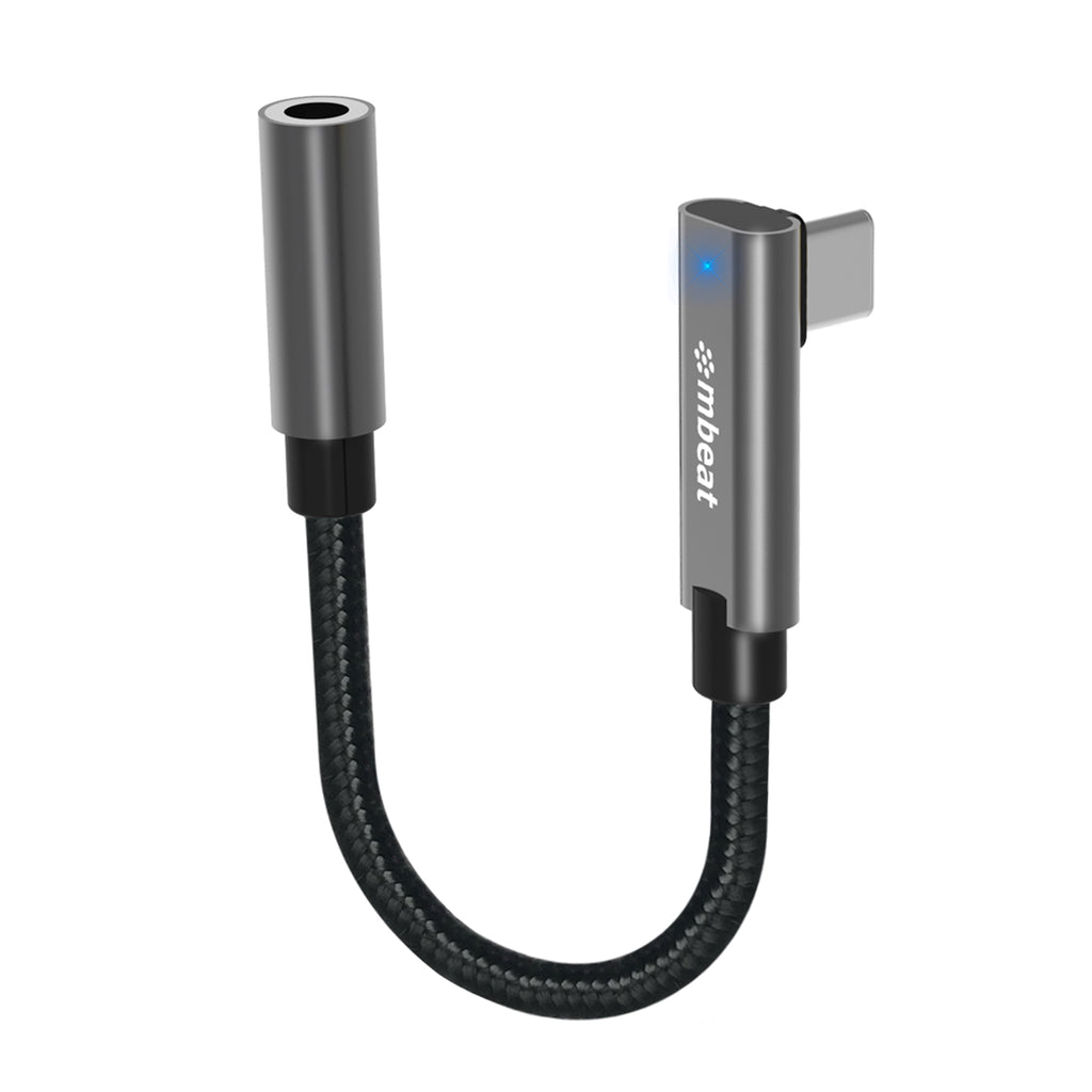 mbeat Elite USB-C to 3.5mm Audio Adapter - Add Headphone Audio Jack to USB-C Computers, Laptops, Notebooks, Tablets, Smartphones -  Space Grey-0