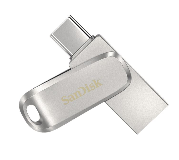SanDisk 128GB Ultra Dual Drive Luxe USB-C  USB-A Flash Drive Memory Stick 150MB/s USB3.1 Type-C Swivel for Android Smartphones Tablets Macs PCs-0