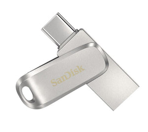 SanDisk 128GB Ultra Dual Drive Luxe USB-C  USB-A Flash Drive Memory Stick 150MB/s USB3.1 Type-C Swivel for Android Smartphones Tablets Macs PCs-0