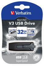 Verbatim 32GB V3 USB3.0 Grey Store'n'Go V3; Retractable USB Storage Drive Memory Stick-0