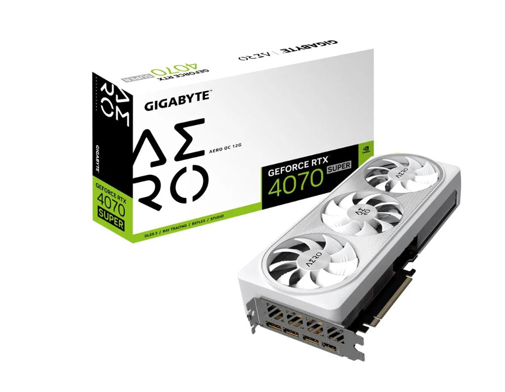 Gigabyte nVidia GeForce RTX 4070 Super AERO OC 12GD GDDR6X Video Card, PCI-E 4.0,7168 CUDA Cores, RGB Fusion 3x DP 1.4a, 1x HDMI 2.1a-0