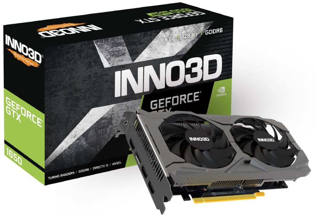 INNO3D nVidia GeForce GTX1650 TWIN X2 OC V3 4GB GDDR6 1635 MHz Boost Clock, RAM 12Gbps, 1xHDMI, 3x DP-0