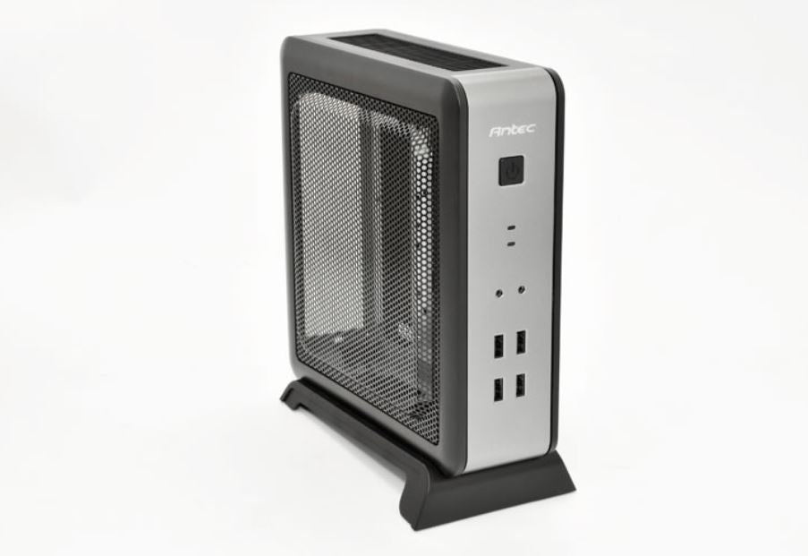 Antec ISK110-VESA ITX MB, Slim Form Factor case with External 90w PSU. 2 x USB 3.0 and 2 x USB 2.0. HD Audio. VESA 100x 100. Case Nuc (LS)-0