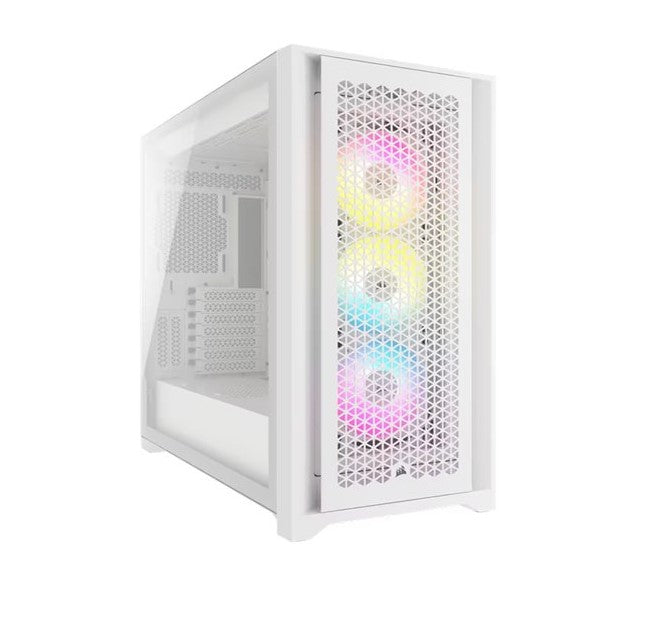 Corsair iCUE 5000D RGB High Airflow, 3x AF120 RGB Elite Fan, Lighting Node Pro Controller, Tempered Glass Mid-Tower, White Gaming Case-0