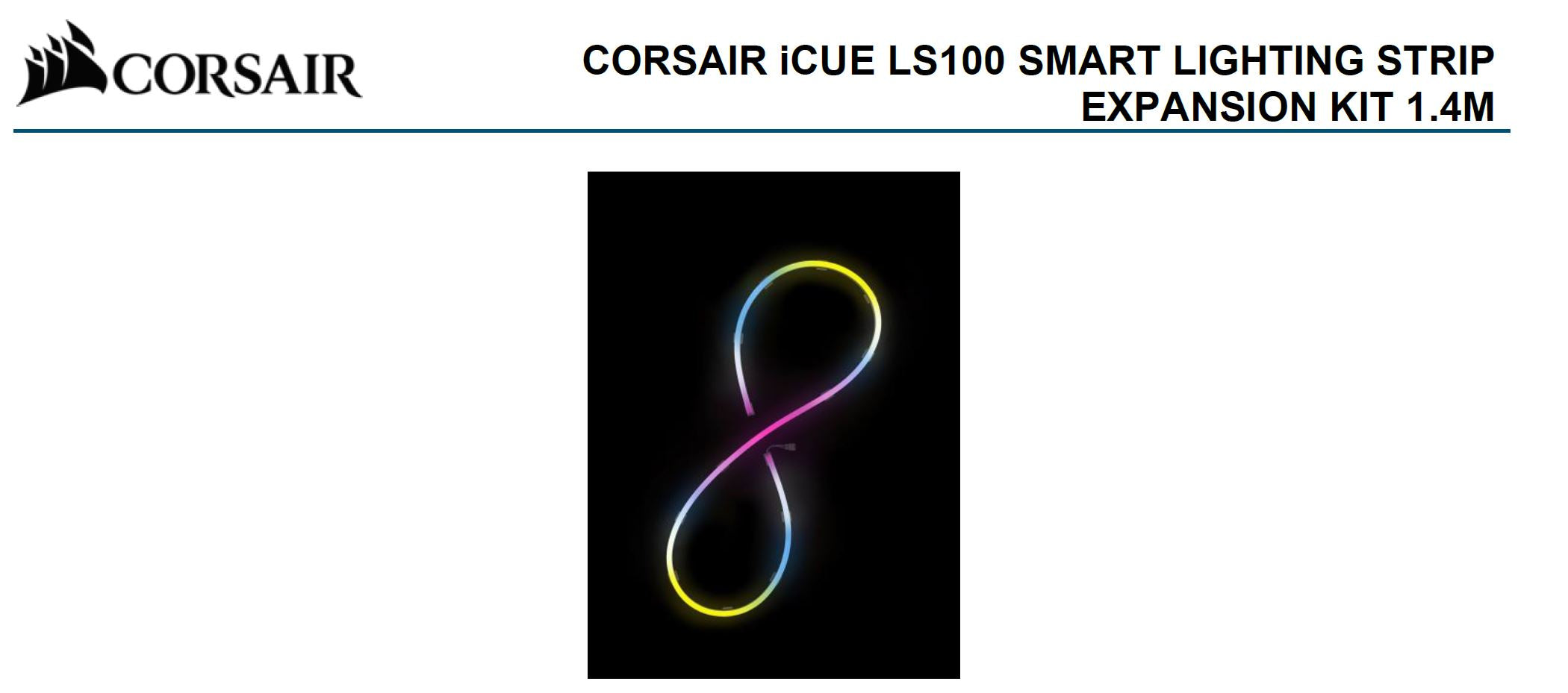 Corsair  iCUE LS100 Smart Lighting Strip Expansion Kit 1x 1.4 Meter 84 Individually Addressable LED.-0