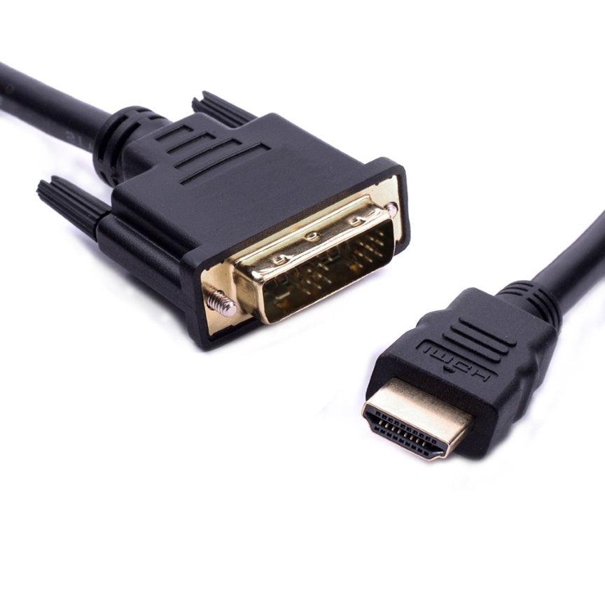 8ware 5m HDMI to DVI-D Adapter Converter Cable - Male to Male 30AWG Gold Plated PVC Jacket for PS4 PS3 Xbox 360 Monitor PC Computer Projector DVD-0