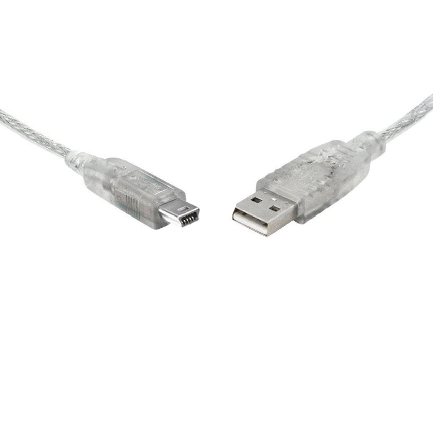 8Ware USB 2.0 Cable 1m A to Mini-USB B Male to Male Transparent-0