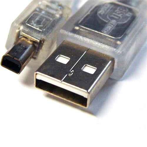 8Ware USB 2.0 Cable 3m A to B 4-pin Mini Transparent Metal Sheath UL Approved-0