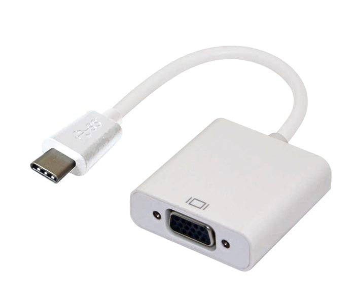 Astrotek Thunderbolt USB 3.1 Type C (USB-C) to VGA Adapter Converter Male to Female for Apple Macbook Chromebook Pixel White-0