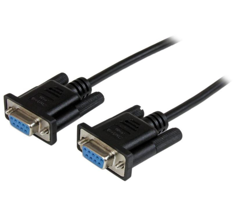Astrotek 3m Serial RS232 Null Modem Cable - DB9 Female to Female 9 pin Wired Crossover for Data Transfer btw 2 DTE devices Computer Terminal Printer-0