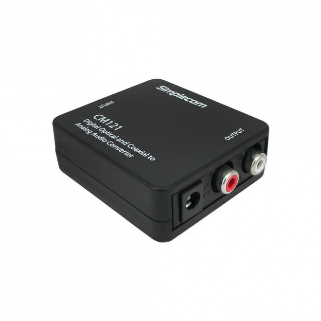 Simplecom CM121 Digital Optical Toslink and Coaxial to Analog RCA Audio Converter-0
