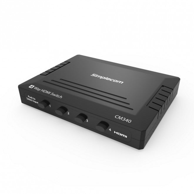 Simplecom CM340 Mechanical 4 Way HDMI Switch Box 4 Port 4K UHD HDCP-0