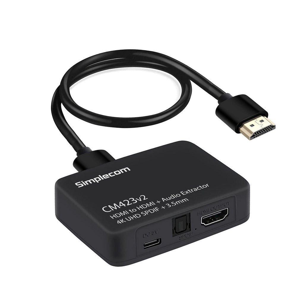 Simplecom CM423v2 HDMI Audio Extractor 4K HDMI to HDMI and Optical SPDIF + 3.5mm Stereo-0