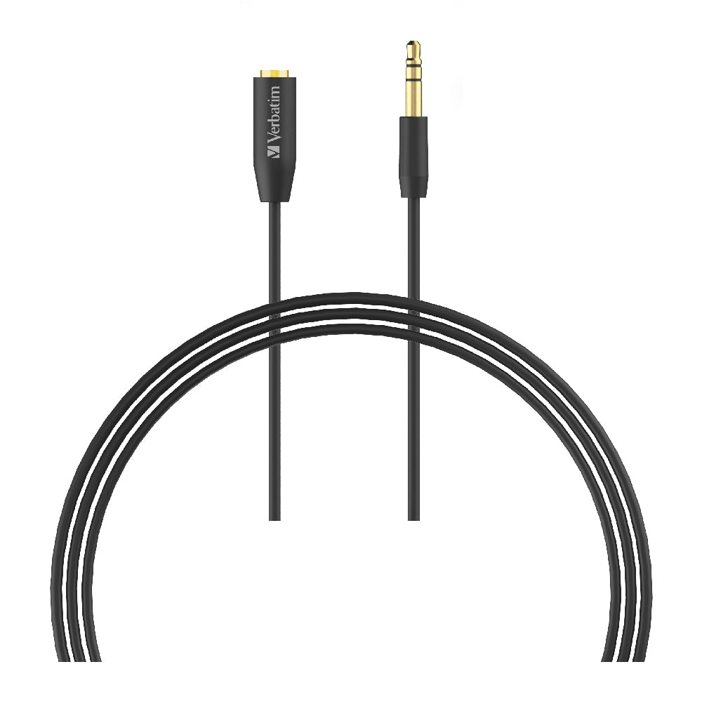 Verbatim 3.5mm Aux Audio Extension Cable 3m - Black-0