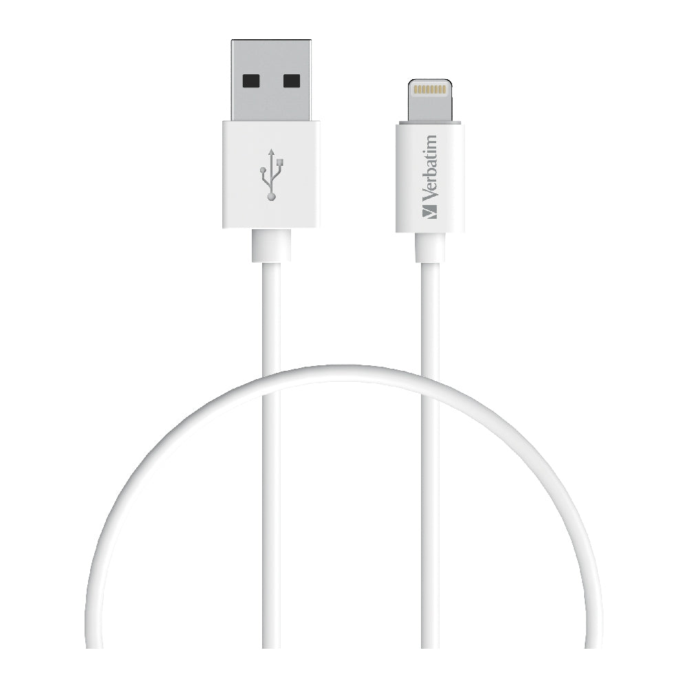 Verbatim Charge  Sync Lightning Cable 50cm - White--Lightning to USB A-0