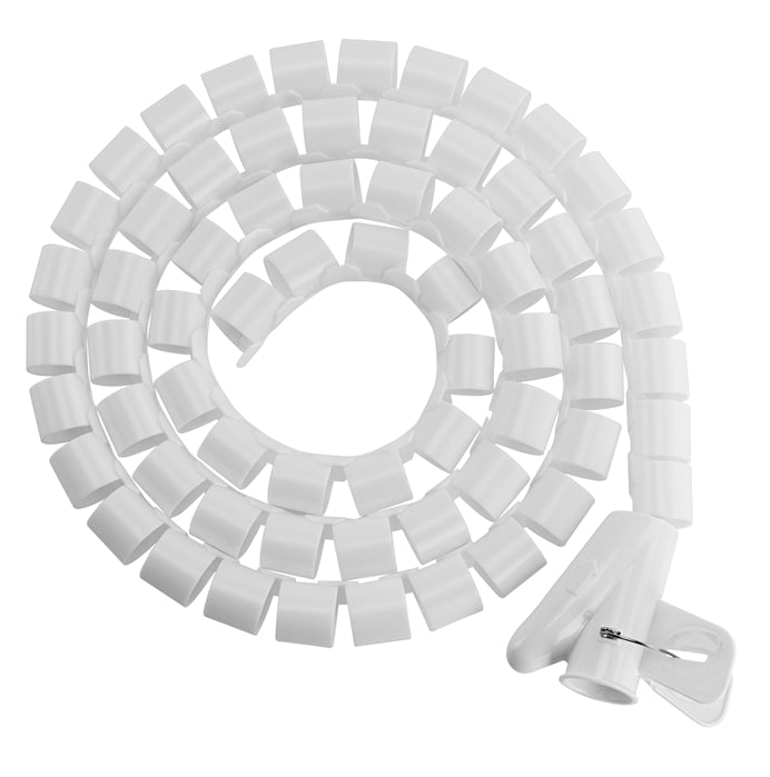 Brateck 20mm/0.79" Diameter Coiled Tube Cable Sleeve  Material Polyethylene(PE) Dimensions 1000x20mm - White-0