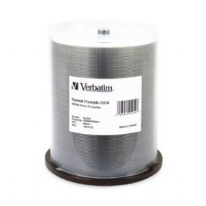 Verbatim CD-R 700MB 100Pk White Wide Thermal 52x - 95254-0