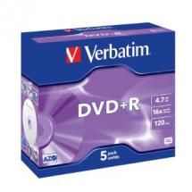Verbatim DVD+R 16X Jewel 5pk 4.7GB-0