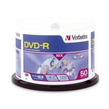 Verbatim DVD-R 4.7GB 50pk Spindle 16x-0