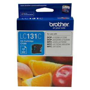 Brother LC-131C  Cyan Ink Cartridge - to suit DCP-J152W/J172W/J552DW/J752DW/MFC-J245/J470DW/J475DW/J650DW/J870DW - up to 300 pages-0